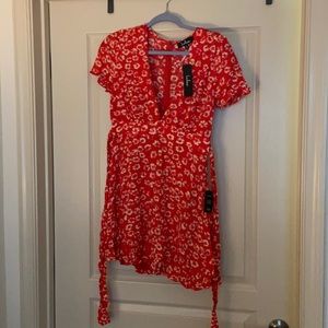 Garden Explorer Red Floral Print Mini Dress